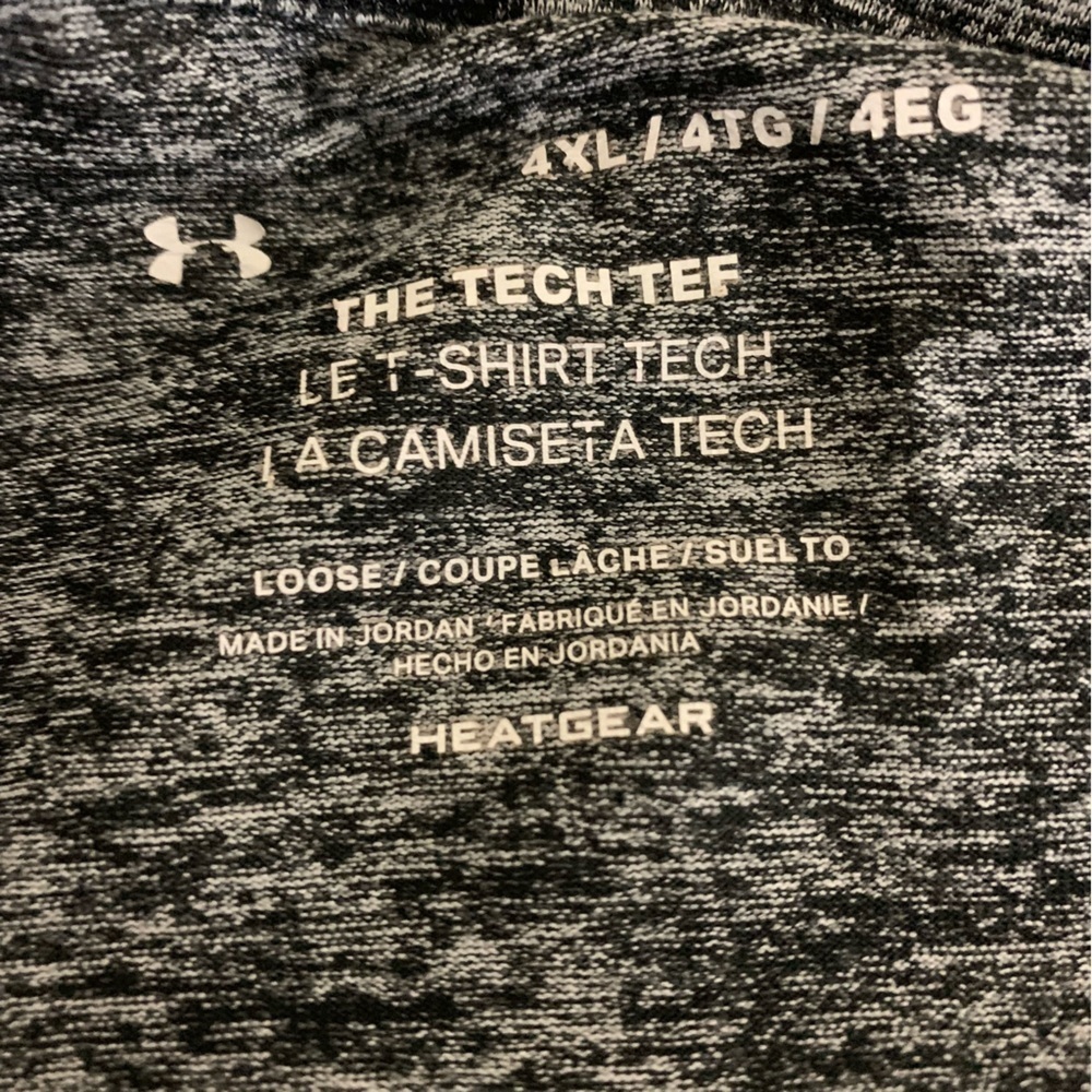Under Armour Spaced-Day Gray Tech Tee, Men's 4XL - Picture 4 of 4